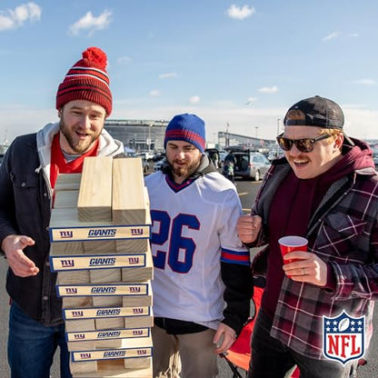 Wild Sports NFL Giant Stacking Wooden Blocks – Tumbling Tower Classic Family Game Stacks – Great Gift for Any Football Fan! - color: New York Giants