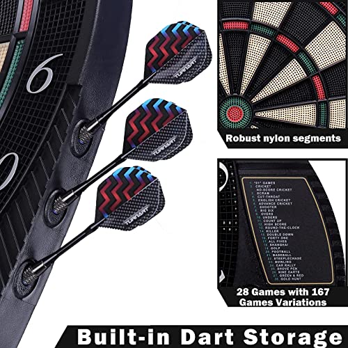 Dart board Electronic Dart board 13.5" Dart Board Electronic Scoreboard Darts Plastic Tips for Electronic Dart Dartboard with LED Display 6 Soft Tip Darts