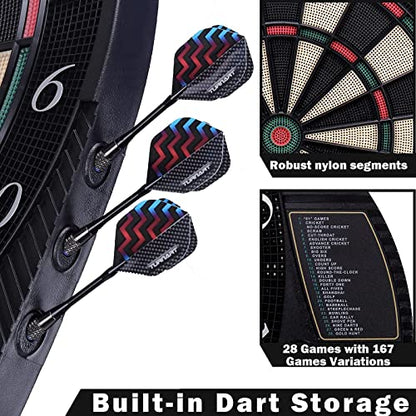 Dart board Electronic Dart board 13.5" Dart Board Electronic Scoreboard Darts Plastic Tips for Electronic Dart Dartboard with LED Display 6 Soft Tip Darts