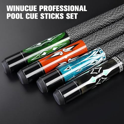 Pool Cue, 58 inch Maple Billiard Pool Cue Sticks for Adults with 13mm Leather Tip, 20oz Professional Pool Sticks with Anti-Slip Thread Wrapping for Billiard House Bar(Blue 20oz)