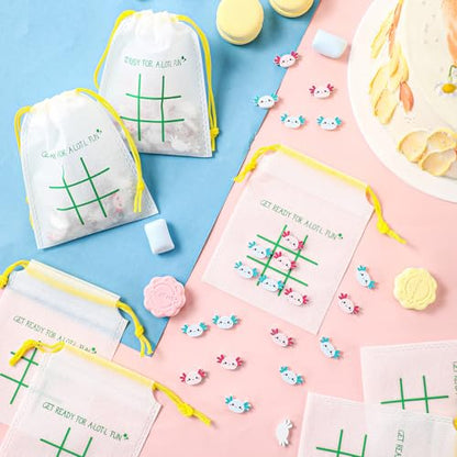 Sotiff 36 Set Tic Tac Toe Games Bulk Axolotl Party Favors Axolotl Tic Tac Toe with Bag Animal Birthday Party Gifts Classroom Exchange Gifts Outdoor Indoor Activities - style: Axolotl