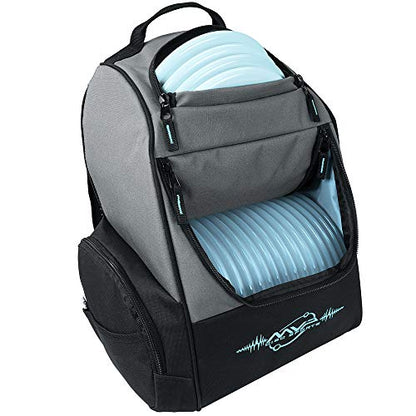 MVP Disc Sports Shuttle Disc Golf Backpack Bag (Choose Your Style and Color) - color: Gray/Teal, style: Without Velcro Side Panel