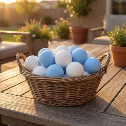 50pcs Frosted Table Tennis Balls: No Print 40mm Seamless Table Tennis Balls - Plastic White Light Blue Game Participants- Decoration Supplies for Games Party