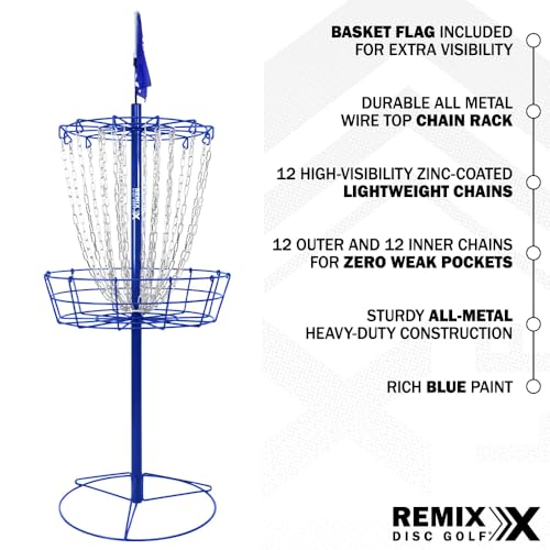 Remix Practice Basket for Disc Golf - Choose Your Color and Style - style: Double Chain - Royal Blue