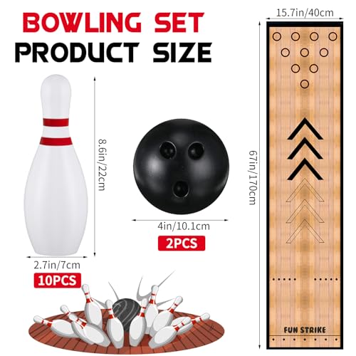 Mini Bowling Set Indoor Outdoor Indoor Bowling Set with Guide Arrow Mat Gold and Silver Medal Backpack Dispensing Suitable for Family Friends Family Party Entertainment - style: Cassic