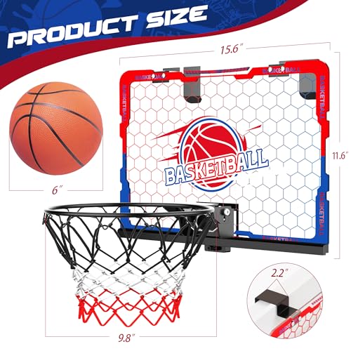 Mini Indoor Basketball Hoop,Over The Door Bedroom Office for 3-12 Year Old Kids Boys Birthday Christmas