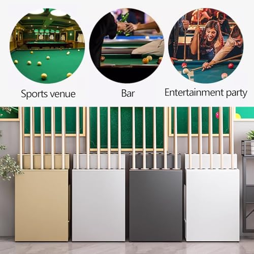 Adjustable Free Standing Pool Cue Rack - Metal Floor Stand Holds 10 Pool Sticks - Ideal for Billiard Room, Club, Bar - Durable with Foot Pads (Black)