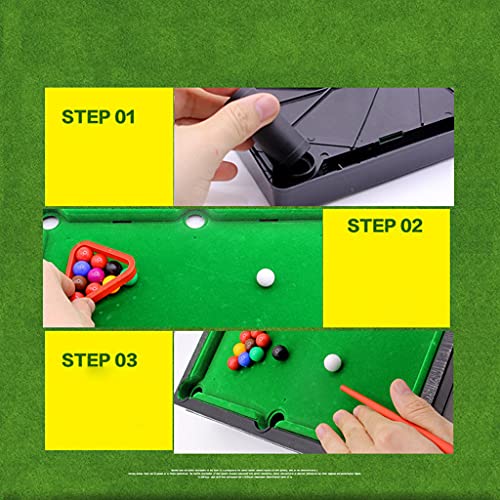 Mini Pool Table Tabletop Desktop Billiards Snooker Game with 2 Sticks & Home Office Desk Stress Relief Games Billiards Snooker