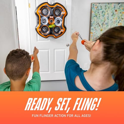 NERF Slingshot Shooting Target - Fling n' Score Inflatable Foam Ball Slingshot Target Game - Over the Door Toss Game for Kids - 24"