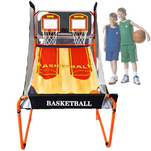 Double Basketball Shooting Machine,Folding Home Basketball Shooting Machine Rack,Basketball Arcade Game,for All Basketball Sports Enthusiasts - color: B