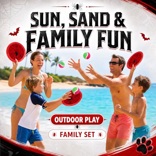 Arrowbash Toss and Catch Ball Game for Kids, 6 Paddles and 4 Sticky Balls, Toddler Baseball Glove & Catch Ball Toys Beach Outdoor Toys Birthday Gift Set for Ages 5 6 7 8-12(6 Pcs,Spider) - style: Spider