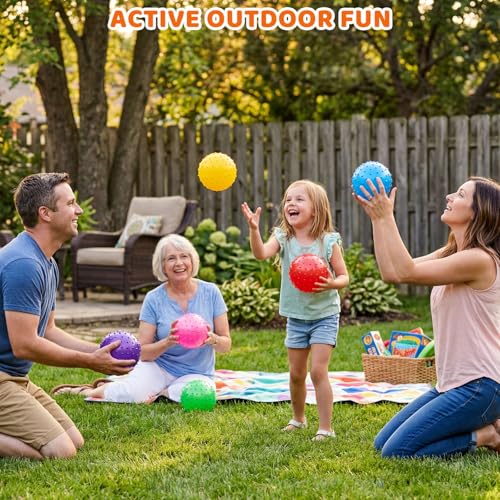 LOVEINUSA 6PCS Bounce Balls, 6inch Sensory Balls with Pump for Babies Toddlers