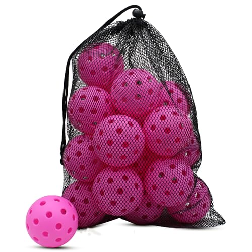 Magicorange Pickleball Balls,USAPA Approved 40 Holes Outdoor Pickleballs - color: Pink, size: 20 Pack