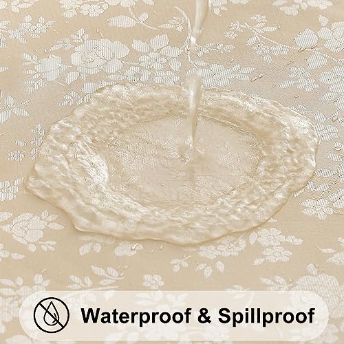 Smiry Rectangle Table Cloth, Waterproof Heavy Duty Vinyl Tablecloths, Wipeable Washable Table Cover for Kitchen and Dining Room (Beige, 54" X 108") - color: Beige, size: 54 in x 108 in