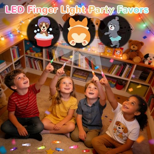 36 Pack Puppy Party Favors LED Finger Lights, Glow in the Dark Dog Birthday Party Supplies, Goodie Bag Stuffers Classroom Treasure Box Prizes for Kids - style: Dog