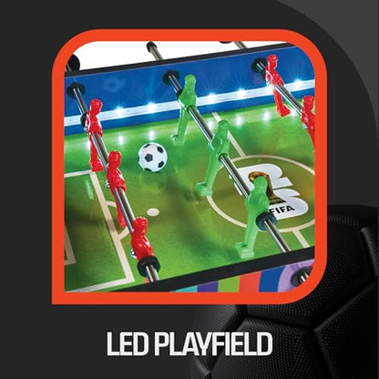 EastPoint Tabletop LED Foosball Table - Multi-Color, 2 Players - LED Light-Up Playfield & Soccer Toys - Fast-Paced Head-to-Head Play & Sports Games - Compact Space-Saving Design & Soccer Gift