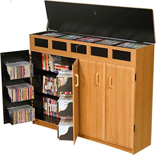 Venture Horizon Top Load Media Cabinet - Oak - color: Oak-finish