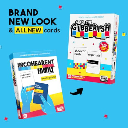 Guess The Gibberish Card Game for Families by Relatable, From The Creators of Incohereant, Fun Kids Games for Kids 12+, Game Night With Friends, Includes 400 Cards, Instructions, and 1 Sand Timer - style: Family