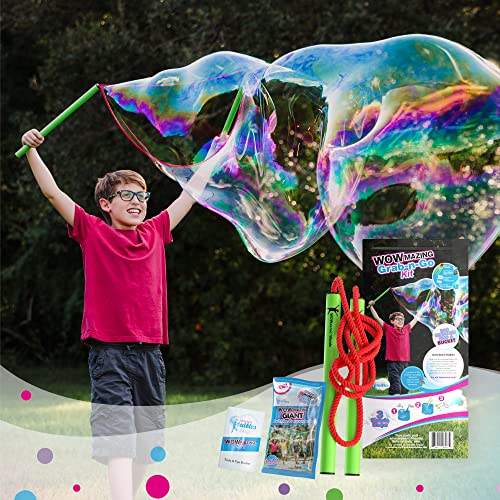WOWmazing Grab-N-Go Kit: Incl. Wand, Jumbo Bubble Concentrate, Bucket, and Tips & Trick Booklet | Outdoor Toy for Kids, Boys, Girls | Bubbles Made in The USA - style: Grab-N-Go