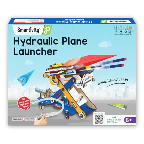 Smartivity DIY 2in1 Hydraulic Paper Airplanes & Darts Launcher STEM Toy for Kids Ages 6-14 Years I Birthday Gifts for Smart Kids | Science Kit for Boys & Girls 6, 8,10,12,14 Years Old - style: Hydraulic Plane Launcher