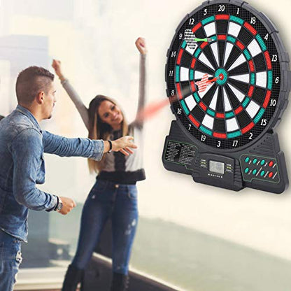 Sports Electronic Dartboards, Talking Electronic Dartboard Magnetic Dart Board, for Adults, with Music and Sound Reminding, LCD Digital Scoring, for Up To 8 Players, 18 Games 159 Options