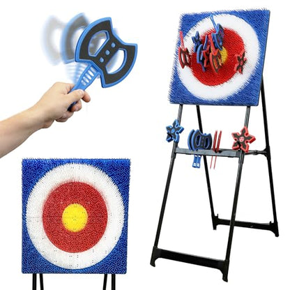 Outdoor Axe Throwing Game Set – Giant Backyard Yard Game for Kids & Adults, Lawn Sports Equipment for Family Fun, Outdoor Party Games with Toy Axes & Storage