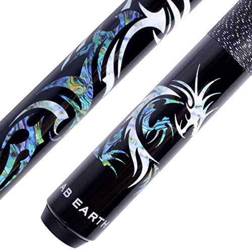 58 inch Hand-Painted Series 2-Piece Billiard Pool Cue Stick with Irish Linen Wrap - color: Black, size: 21oz