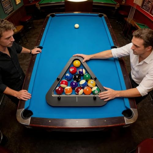 Billiard Rack System, Adjustable Triangle and Diamond Locker for 8-Ball and 9-Ball Pool Balls, Essential Billiards Accessories for Professional Play - color: Tripod-stand