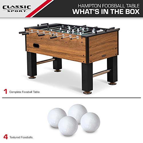 EastPoint Sports Official Competition Size Deluxe Foosball Table for Multiplayer Indoor Play - Includes 4 Foosballs