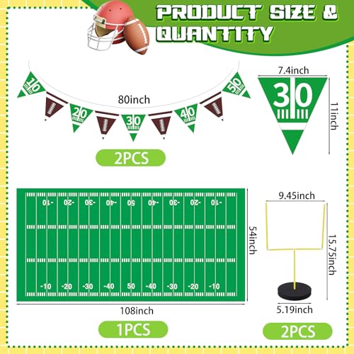 5 Pcs Football Goal Post Party Decorations Football Field Goal Post Centerpiece Sports Court Tablecloth Decor Table Decorations Pennant Banner for Birthday Party Game Day Supplies