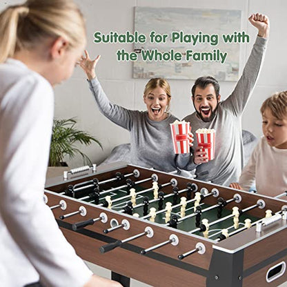 Giantex Foosball Table Adult Size - 54" Foosball Table Full Size with 2 Balls, Wood Football Table, Arcade Soccer Table Game for Kids Adults, Game Room, Home, Office, Party