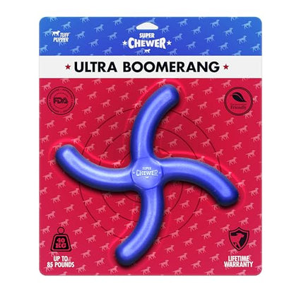 Tuff Pupper SuperChewer Tough Boomerang Toy | Lifetime Replacement | Strong Natural Rubber | Great Dog Fetch Toy | Toys for Dogs | Ultra Durable Chew Toys for Aggressive Chewers | for Large Breeds - size: Large