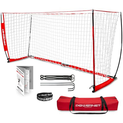 PowerNet Soccer Goal for Backyard, 3Mx2M / 6x4 / 8x4 / 12x6 / 14x7 /18.5x6.5 / 21x7 / 24 x 8 Portable Soccer Net, Sports & Outdoors Training Equipment, Quick Setup 1 Goal & Zipper Storage Bag - style: 8 x 4 FT