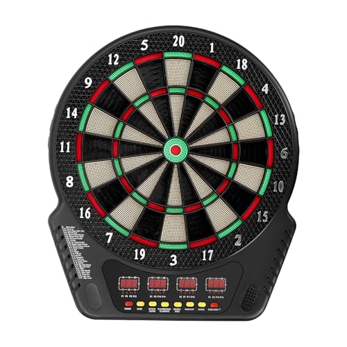 Electronic Dart Board, 2.7W Electronic Dart Board with LED Display Score 6 Darts, 27 Game Types, 17.32×19.88" Innovative Dart Machine with 24 Dart Heads for Adults