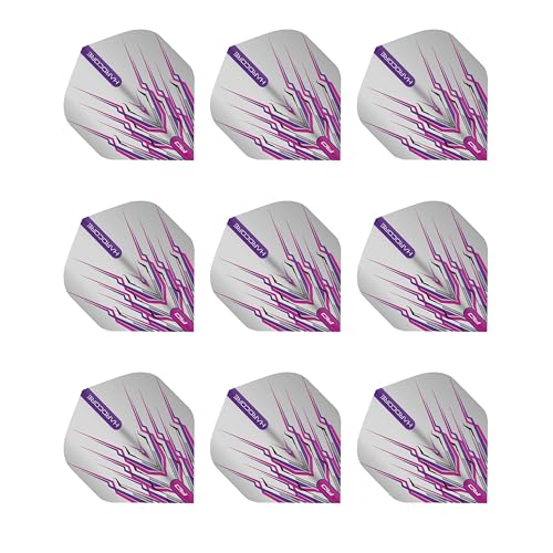 RED DRAGON Peter Wright Snakebite Hard Mohawk Hardcore Dart Flights - 3 Sets Per Pack (9 Flights in Total) - color: Purple