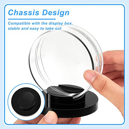Taiyin Hockey Puck Display Case Acrylic Clear Puck Holder with Shell Base Hockey Display Stand Autographed Souvenir Memorabilia for Enthusiasts Collection - color: Clear, Black