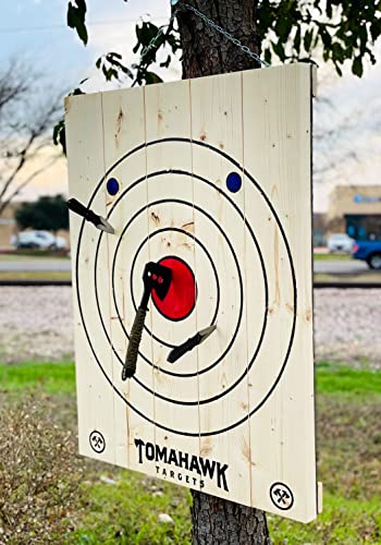 Tomahawk Targets - Large 4-Ring Hanging Axe Throwing Target Board and Knife Throwing Target Board