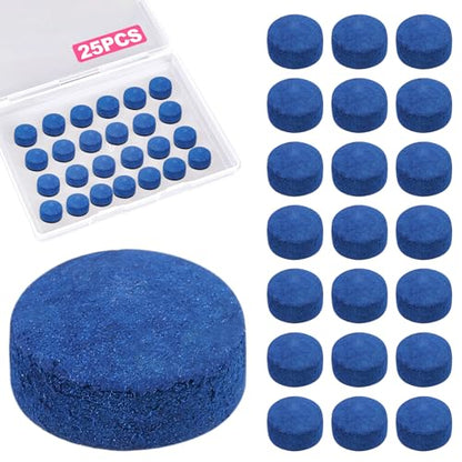 25 Pcs Pool Cue Tips 13mm Billiard Stick Cue Tips Replacement Kit - Hard Leather Pool Cue Tip Repair Kit for Pool Snooker Games - Professional Performance & Precision Control