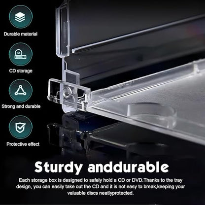 5 PCS Car Standard Single Clear CD Jewel Cases, Rigid Plastic DVD Storage Case with Assembled Tray, Thickened Anti-scratch Protective Discs Holder, for Car & Home (Black)