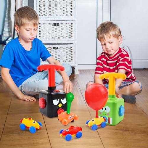 BAKAM Toddler Toys 3-4 for Boys Girls, Balloon Launcher & Powered Car Set, Fun Toddlers STEM Toy Balloon Pump Cars Racer Kit for Kids 3-5 (Frog) - style: Frog