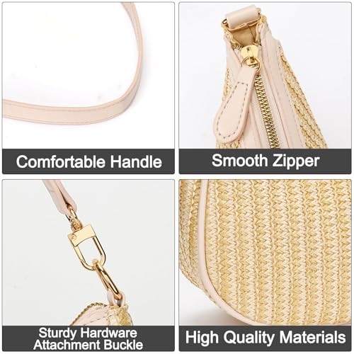 KKXIU Shoulder Bag for Women Cute Hobo Purses and Handbags Retro Clutch Underarm Purse | Cute - color: Newbeige