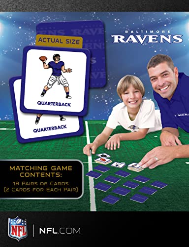 MasterPieces Sports Games - Baltimore Ravens NFL Matching Game - Game for Kids and Family - Laugh and Learn - style: Baltimore Ravens