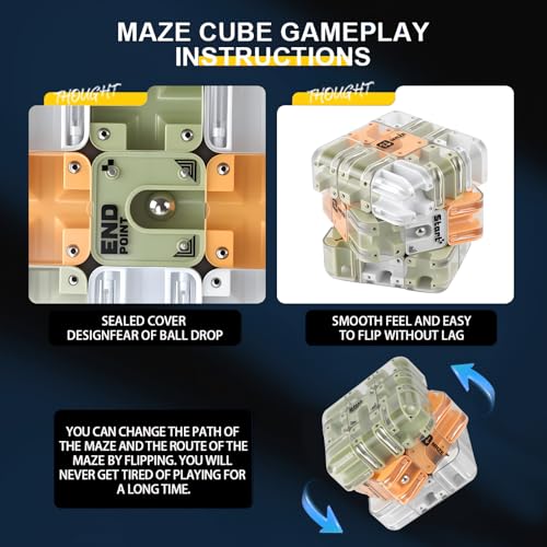 3D Cube Puzzles Fidget Toys - Brain Teaser Puzzles Toys Educational Learning Toys for Logical Thinking, Puzzle Maze Cube Easter Basket Stuffers Birthday Gifts (Green) - color: Green
