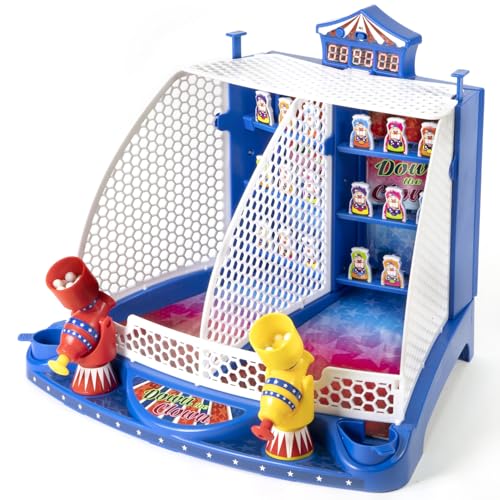Merchant Ambassador Retro Arcade Electronic: Down The Clown - Tabletop Game, Sound Effects, Electronic Scoreboard, 2 Players, Ages 6+