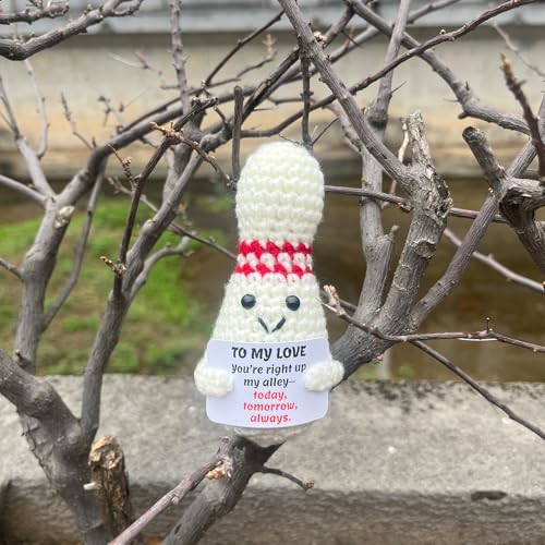 Bowling Accessories Crochet Gifts, Emotional Support Bowling Pin Office Desk Decor Decorations for Women Men (To My Love Gift) - style: To My Love Gift