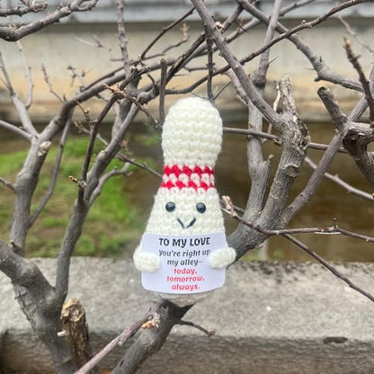 Bowling Accessories Crochet Gifts, Emotional Support Bowling Pin Office Desk Decor Decorations for Women Men (To My Love Gift) - style: To My Love Gift