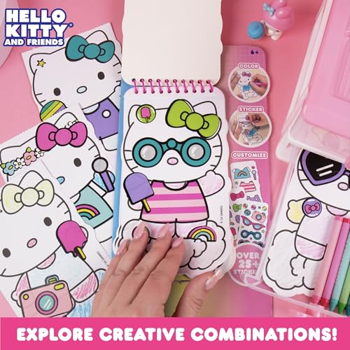 Hello Kitty and Friends 2-in-1 Coloring & Sticker Book, Includes 25+ Stickers, Crayons, Sanrio Sticker Book, 5 Year Old Girl Gift, Toddler Girl Toys, Hello Kitty Toys, Sanrio Stuff, Girl Toys Age 4-5 - style: Hello Kitty and Friends