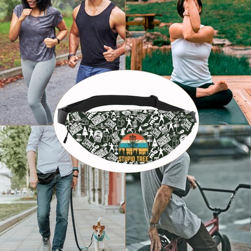 Disc Golf Lover Gift Disc Golf Accessories Stupid Tree Disc Golfing Fanny Pack Sport Player Waist Bag (Stupid Tree WB)