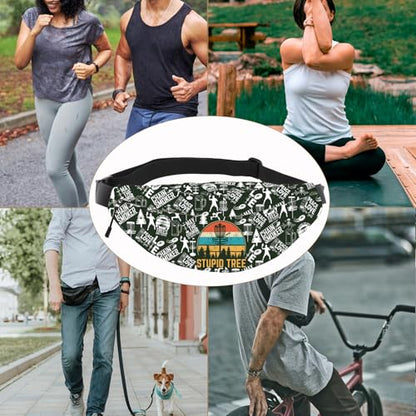 Disc Golf Lover Gift Disc Golf Accessories Stupid Tree Disc Golfing Fanny Pack Sport Player Waist Bag (Stupid Tree WB)