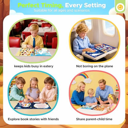 2PCS Paint by Number Sticker Book - Kids Crafts & Acitivity Puzzles Book for Ages 4-10,Mess-Free Travel Toys for Road Trip & Airplane,Perfect Gifts & Basket Stuffers for Kids - color: Vehicle,space